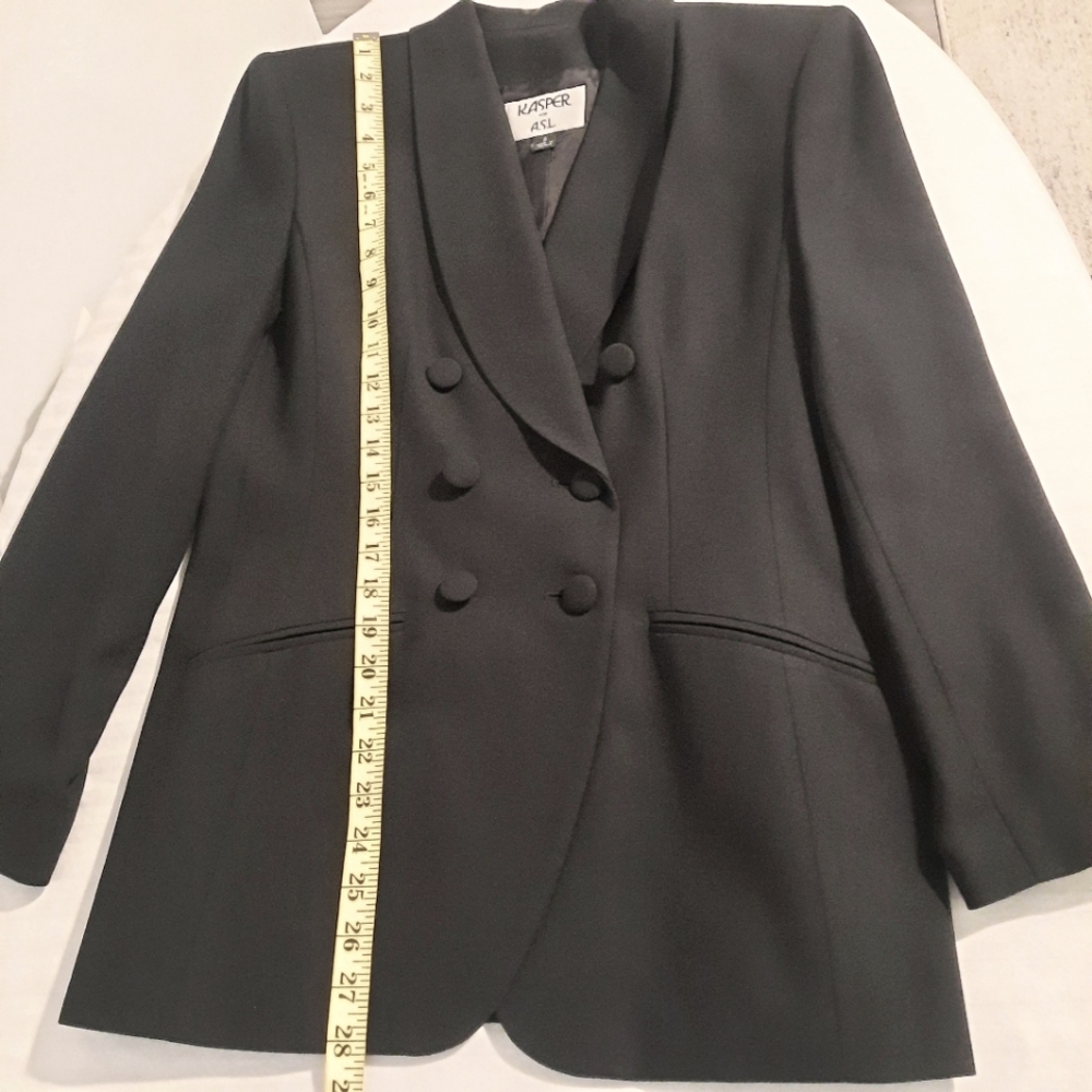 Black Doublebreasted Skirt Suit Size 8 - Picture 6 of 14
